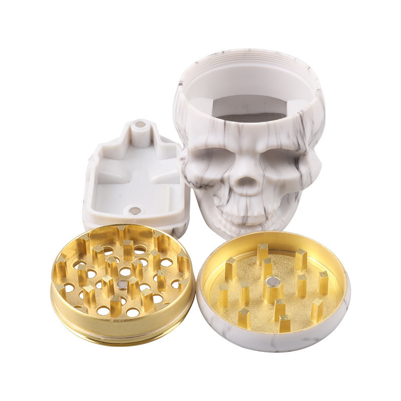 Tobacco Grinder Hot Selling skull Style 3 Layer Zinc Alloy Herb Grinder king skull grinder