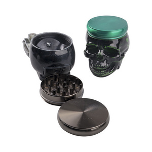 Tobacco Grinder Hot Selling skull Style 3 Layer Zinc Alloy Herb Grinder king skull grinder