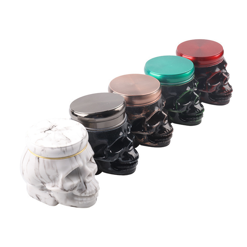 Tobacco Grinder Hot Selling skull Style 3 Layer Zinc Alloy Herb Grinder king skull grinder