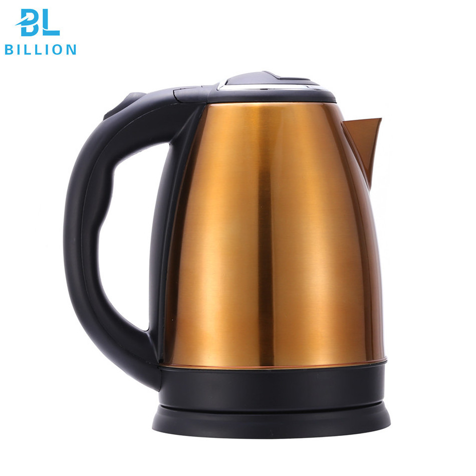 TIR COC Gmark Certification Stainless Steel Cover Lid Electrical Water Tea Kettle not Whistle Kettle in Gold Copper Color