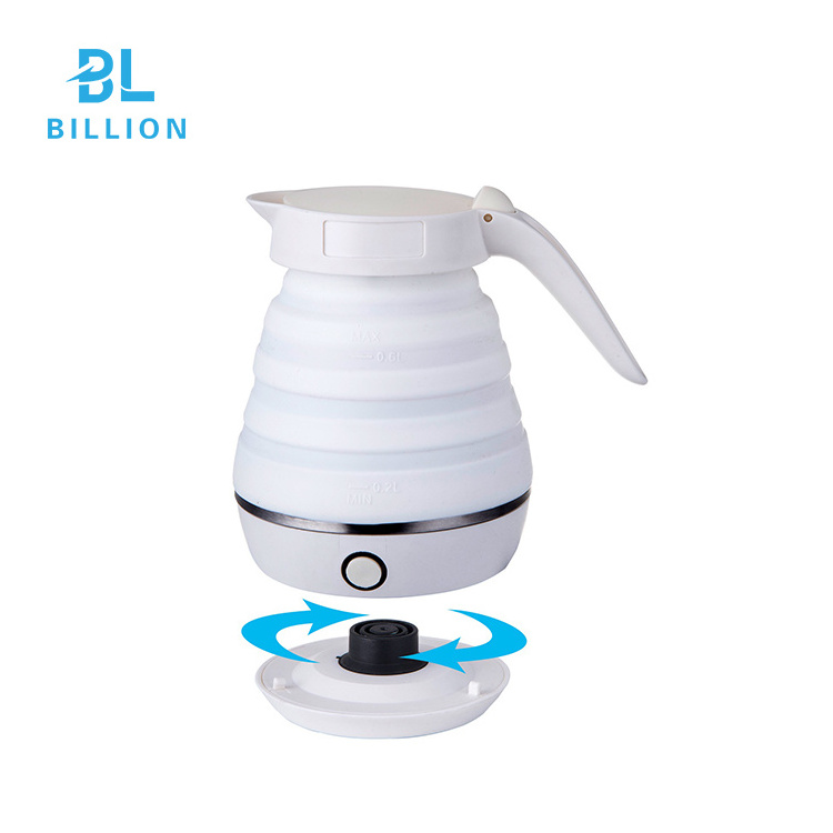 2019 New Hot Product 0.6L  Plastic Silicone Material Mini Travel  Electric Kettle Folding Kettle Factory