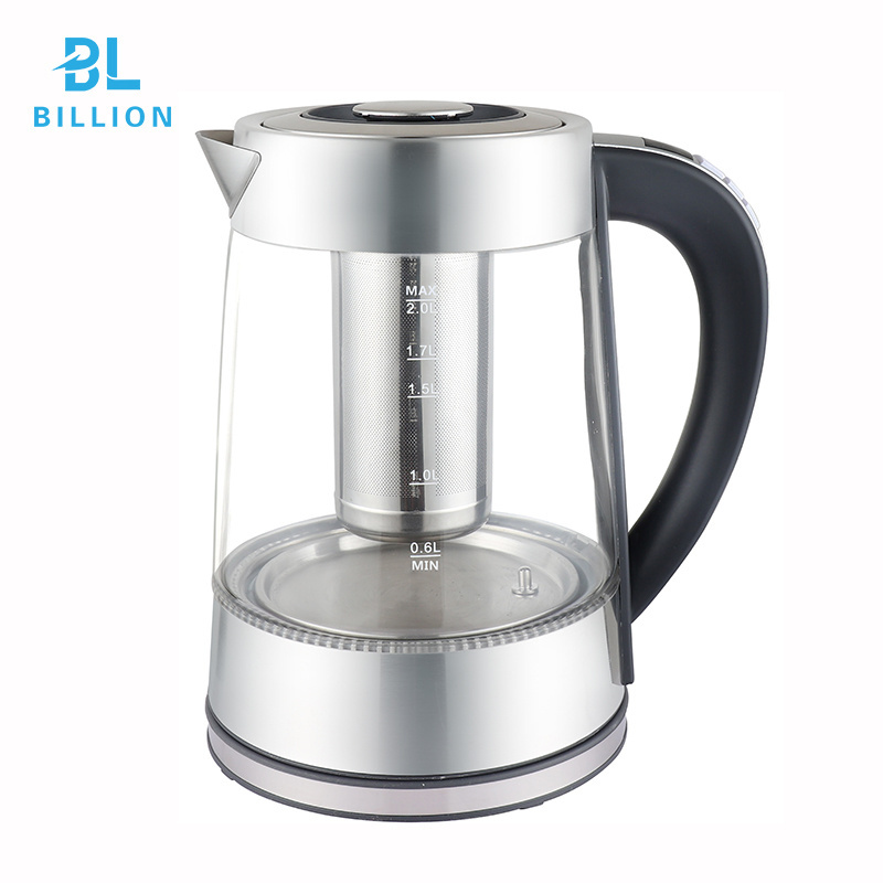 2024 Hot Selling Electric Kettle Smart Digital Glass Kettle 2.0L Tea Kettle With Removable Filter With LED Indicator