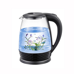 New Design electric krttle LED Lights Glass Body Electric Tea Kettle Glass for Home Appliance