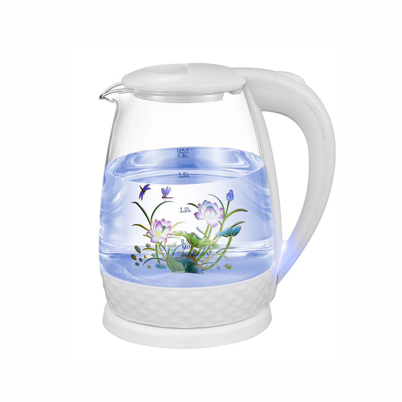 New Design electric krttle LED Lights Glass Body Electric Tea Kettle Glass for Home Appliance