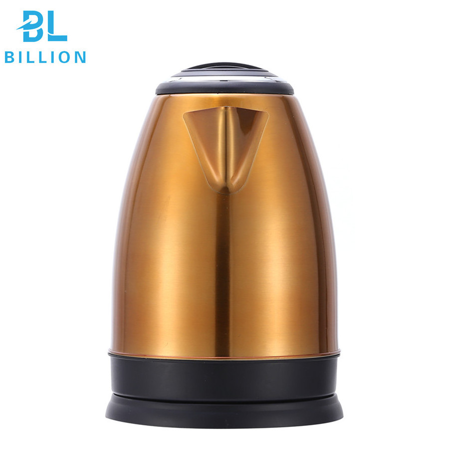 TIR COC Gmark Certification Stainless Steel Cover Lid Electrical Water Tea Kettle not Whistle Kettle in Gold Copper Color