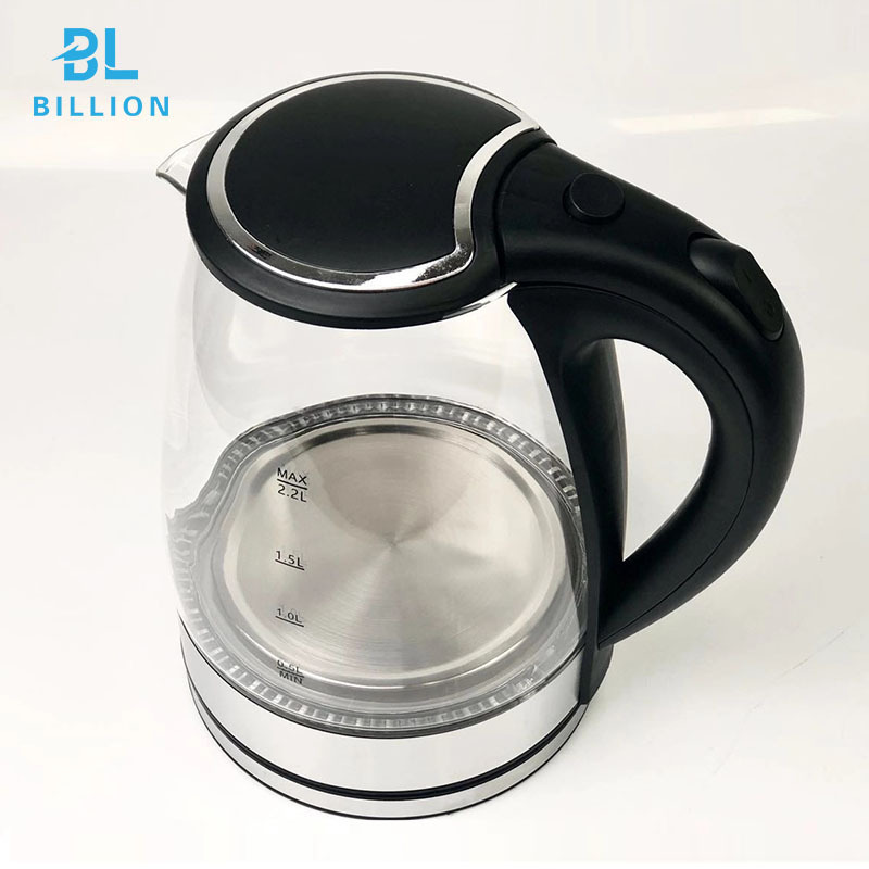 Most Popular Home Kitchen Appliances Blue LED Light Glass Tea Kettle Electric Kettle in Glass Body hervidor electrico