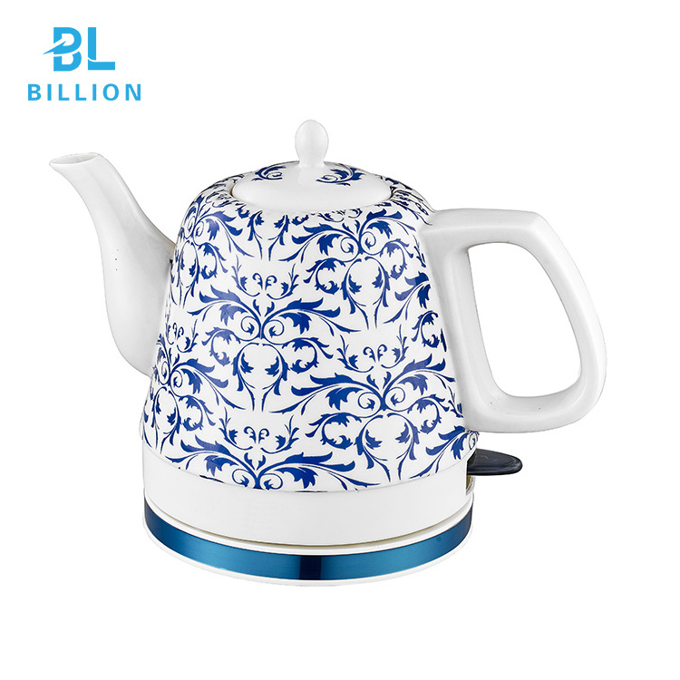 1.0L OEM Free High Quality Cordless Ceramic Electric Kettle with 304 Stainless Steel Manufacture Good Price hervidor electrico