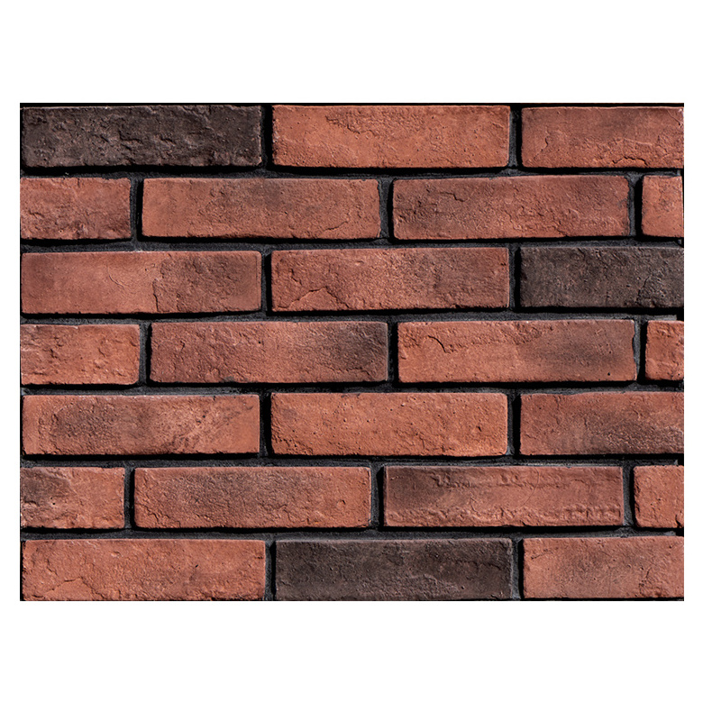 Manufactured 3d cement molding thin brick slip 11mm custom size culture stone faux red old fireproof brick veneer