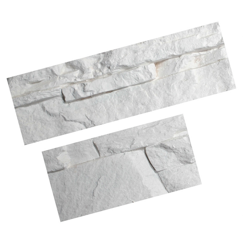 Manufactured exterior stone wall cladding tiles exterior decorative white brick artificial stone