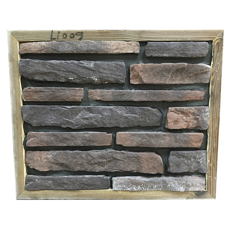 Nature ledge slate columns covering artificial stone veneer interior dark grey culture stone