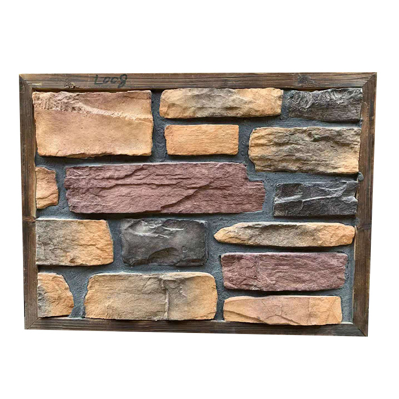 Retaining wall block fake stone panel nature red brick cladding faux stone walls for fence