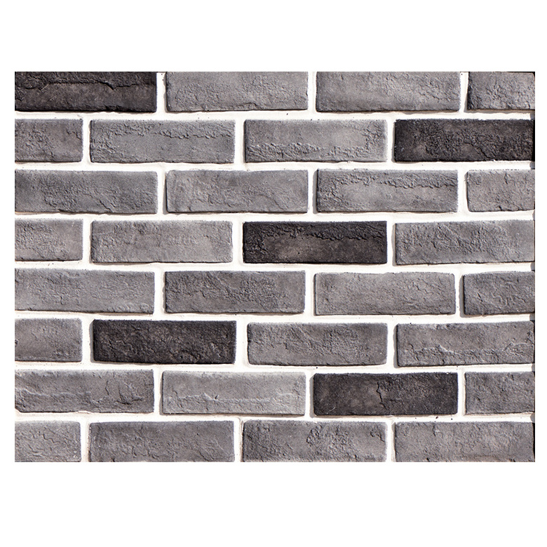 Cement brick stone wall panels outdoor house garden pillar covering antique gray brick decorative brick wall