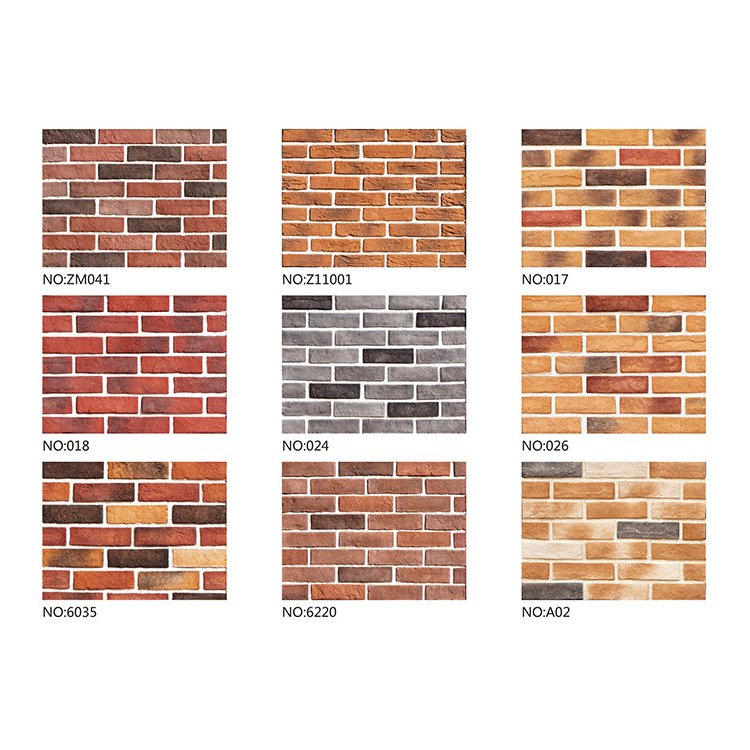 Antique renovation artificial grey brick panel looking exterior cement material grey wall brick