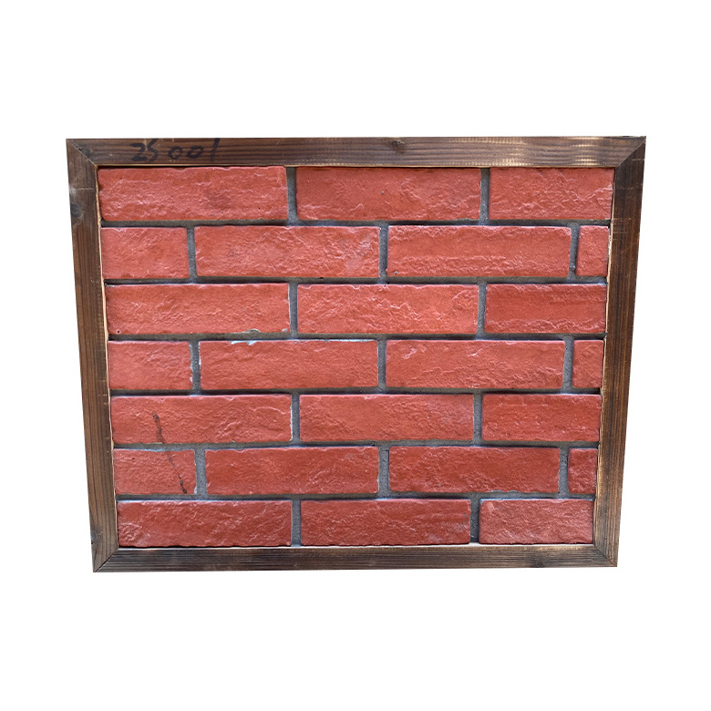 Artificial red brick panel looking cement mold thin brick veneer outdoor faux brick red panel