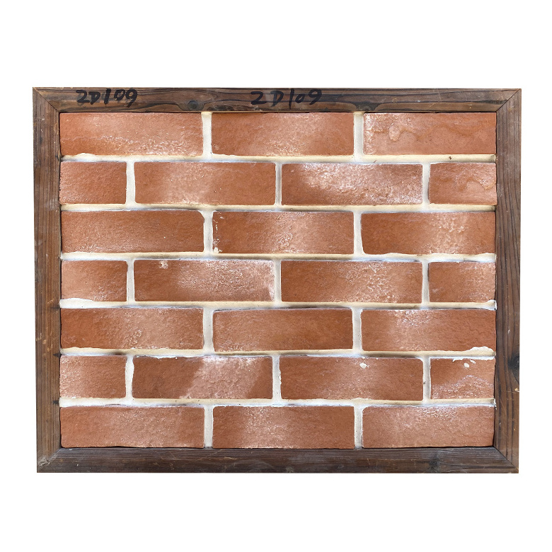 Artificial red brick panel looking cement mold thin brick veneer outdoor faux brick red panel