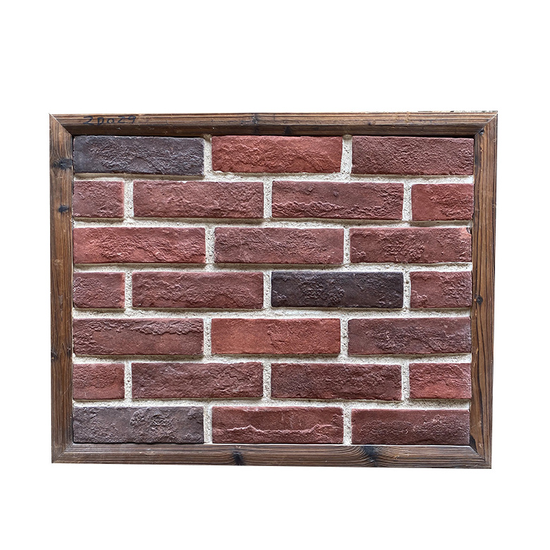 Artificial red brick panel looking cement mold thin brick veneer outdoor faux brick red panel