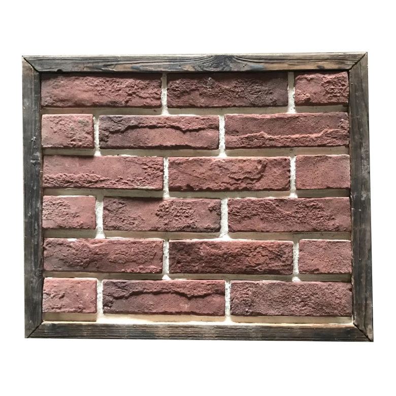 Artificial red brick panel looking cement mold thin brick veneer outdoor faux brick red panel