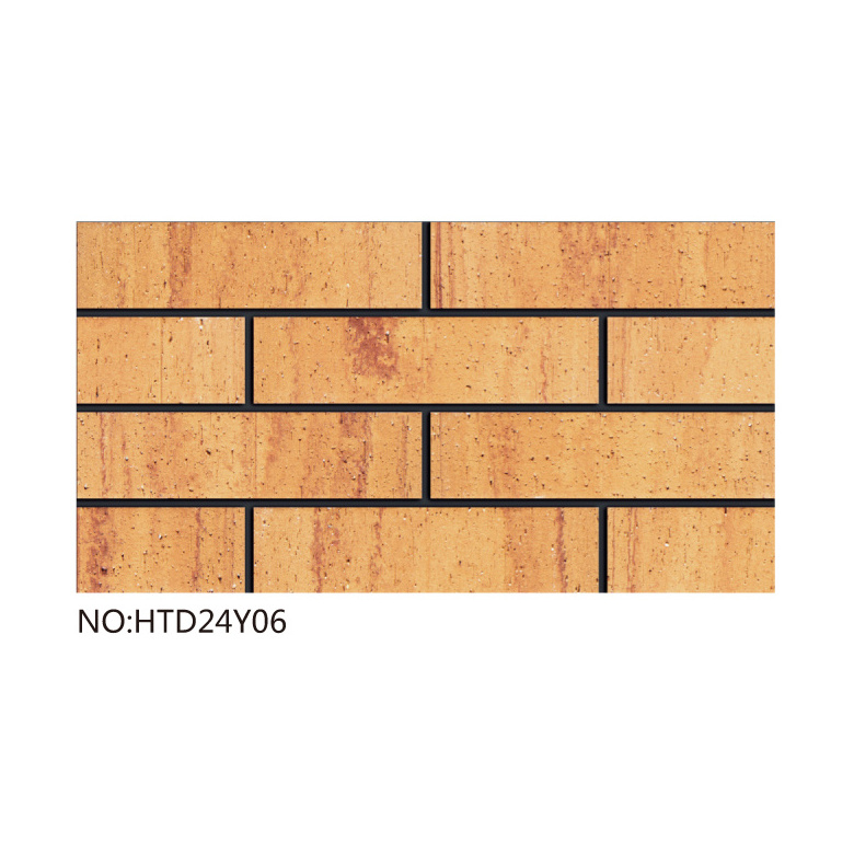 Korea popular facade clinker brick slip 240x60 angle brick custom wooden grain texture thin brick wall panels for exterior