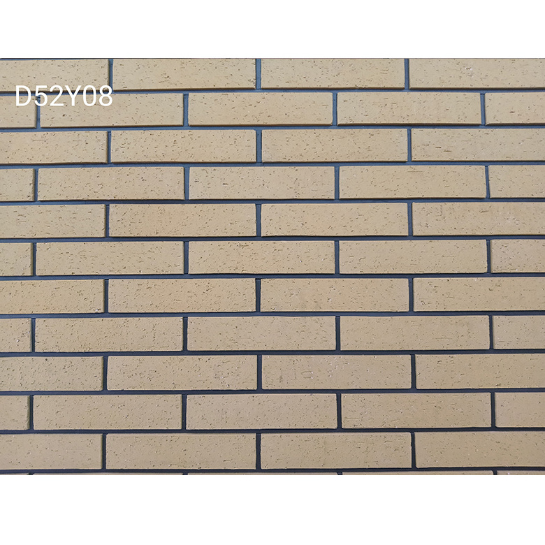 Commercial facade decorative wall cladding brick nature clay sand terracotta face brick 240x60mm matte rustic thin wall brick