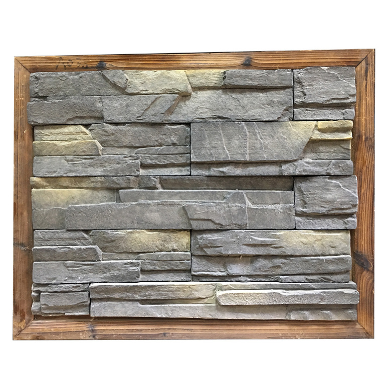 Faux stone wall panels manufactured siding stacked stone veneer artificial rock face stone fireplace decoration