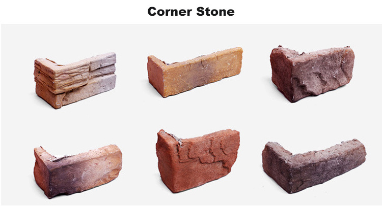 Retaining wall block fake stone panel nature red brick cladding faux stone walls for fence