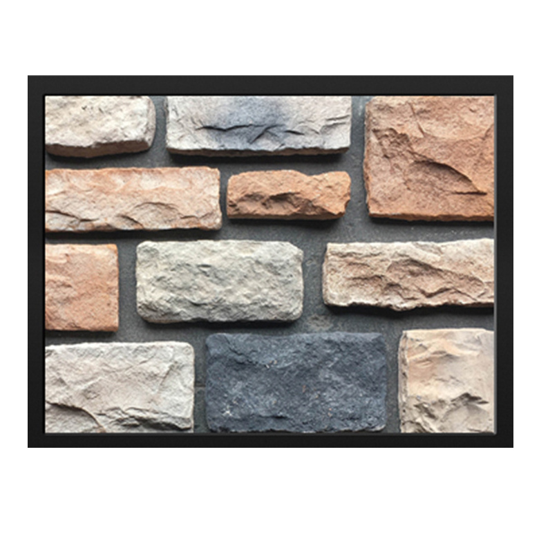 Custom color grey faux stone wall panel cement mold artificial stone wall panel indoor wall