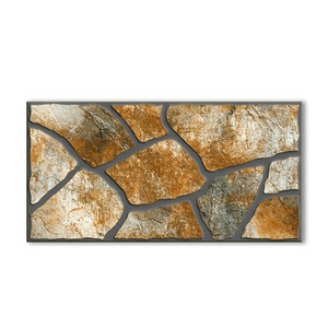 Custom color outdoor wall tiles commercial building facade 300x600 thin stone rock exterior wall ceramic tile