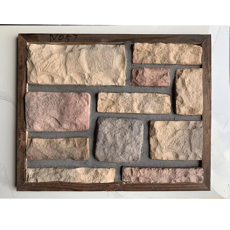 Custom color grey faux stone wall panel cement mold artificial stone wall panel indoor wall