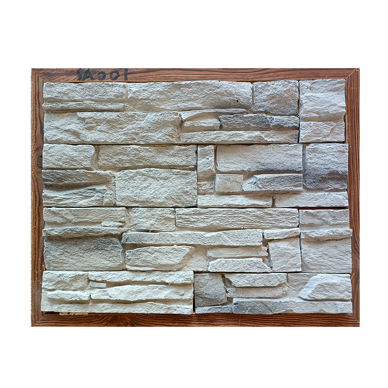 Artificial fire resistant faux stone brick veneer indoor siding stacked natural stone wall panel