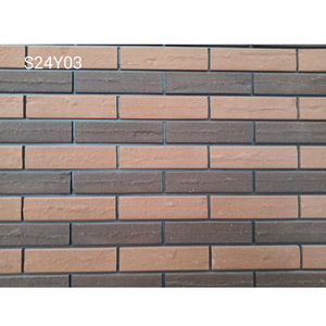 Commercial facade decorative wall cladding brick nature clay sand terracotta face brick 240x60mm matte rustic thin wall brick