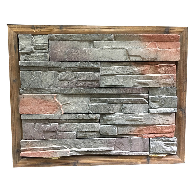 Faux stone wall panels manufactured siding stacked stone veneer artificial rock face stone fireplace decoration