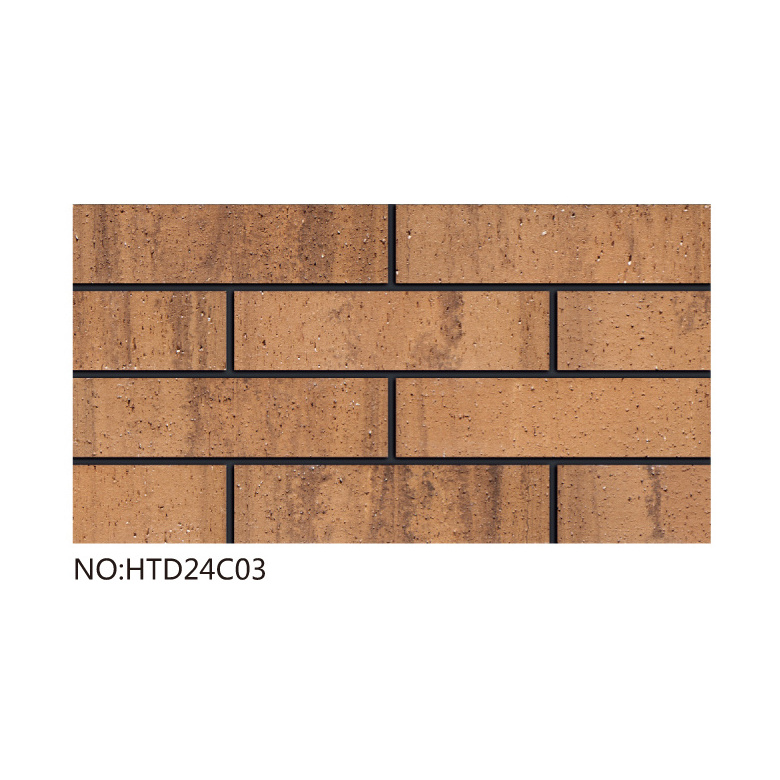 Korea popular facade clinker brick slip 240x60 angle brick custom wooden grain texture thin brick wall panels for exterior