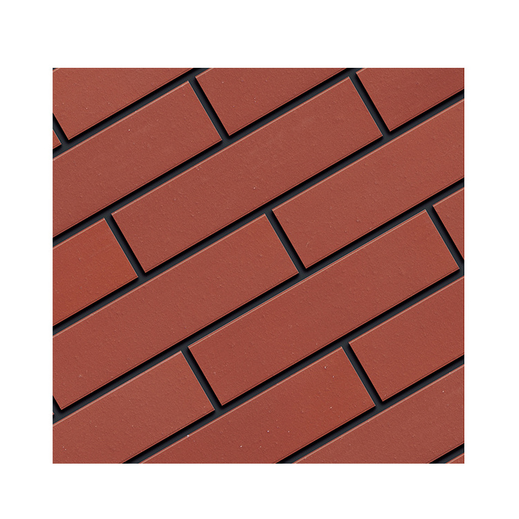 Canada hot sell outdoor thin brick slip veneer 3D terracotta brick wall decor red smooth face brick