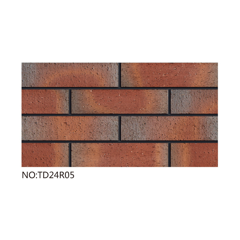 Korea popular facade clinker brick slip 240x60 angle brick custom wooden grain texture thin brick wall panels for exterior