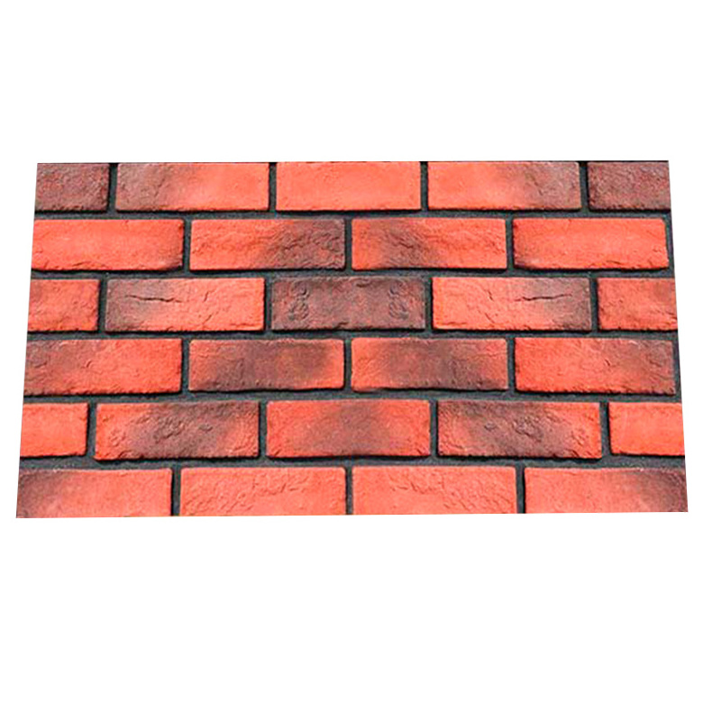 Lightweight cement molding thin red brick slip old style rough texture culture stone manufactured faux brick veneer