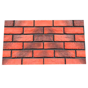 Lightweight cement molding thin red brick slip old style rough texture culture stone manufactured faux brick veneer