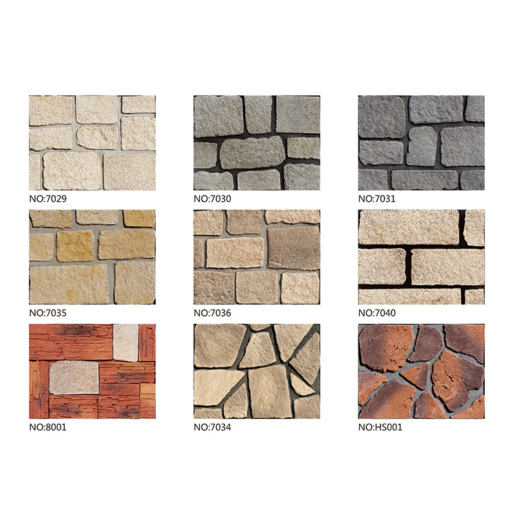 Manufactured exterior stone wall cladding tiles exterior decorative white brick artificial stone