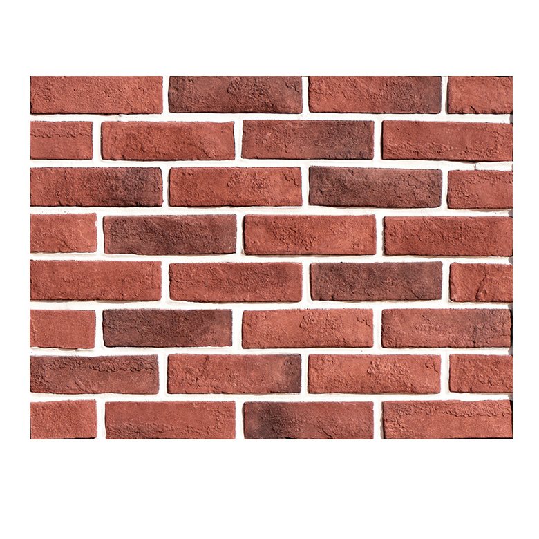 Lightweight cement molding thin red brick slip old style rough texture culture stone manufactured faux brick veneer