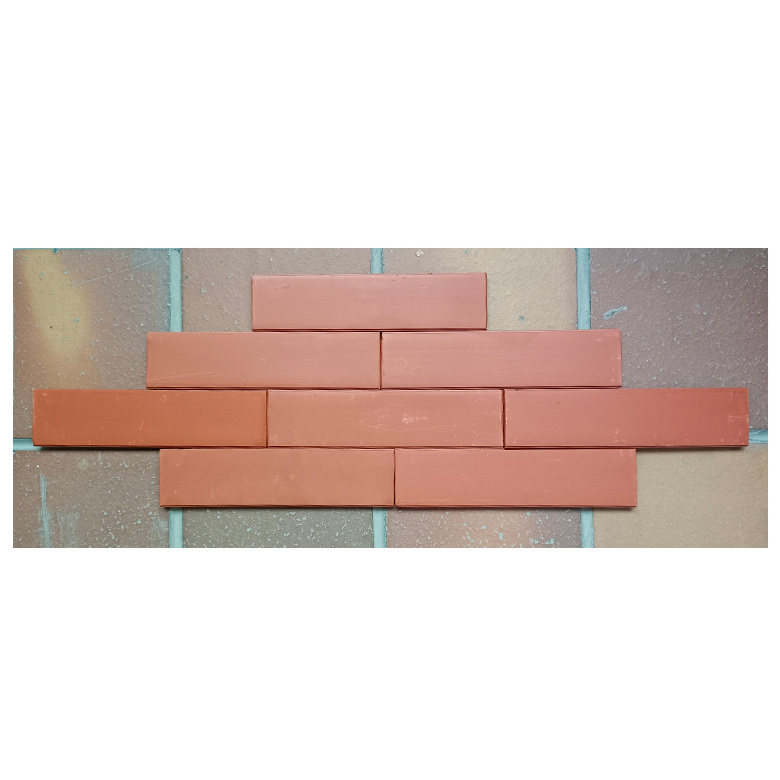 Canada hot sell outdoor thin brick slip veneer 3D terracotta brick wall decor red smooth face brick