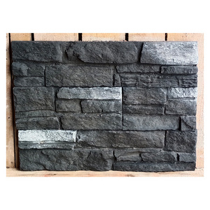 Outdoor stacked cultured stone black white country ledge stone panel artificial stacked stone