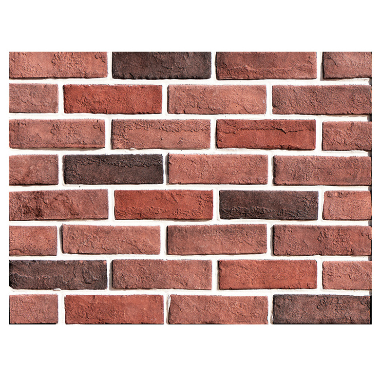 Manufactured 3d cement molding thin brick slip 11mm custom size culture stone faux red old fireproof brick veneer