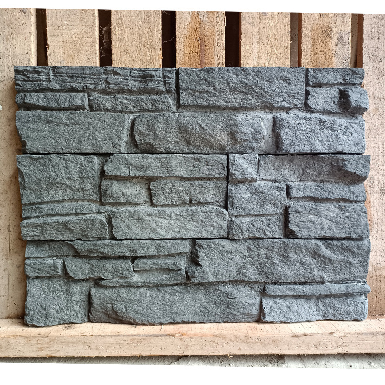 Artificial fire resistant faux stone brick veneer indoor siding stacked natural stone wall panel