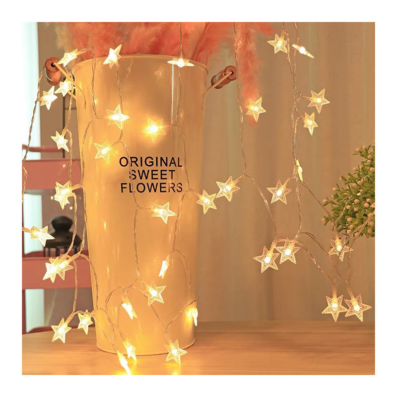 Christmas Decorations 10/20/40 LED Star Light String Fairy Lights Battery Operated Garland Powered New Year's Decoration