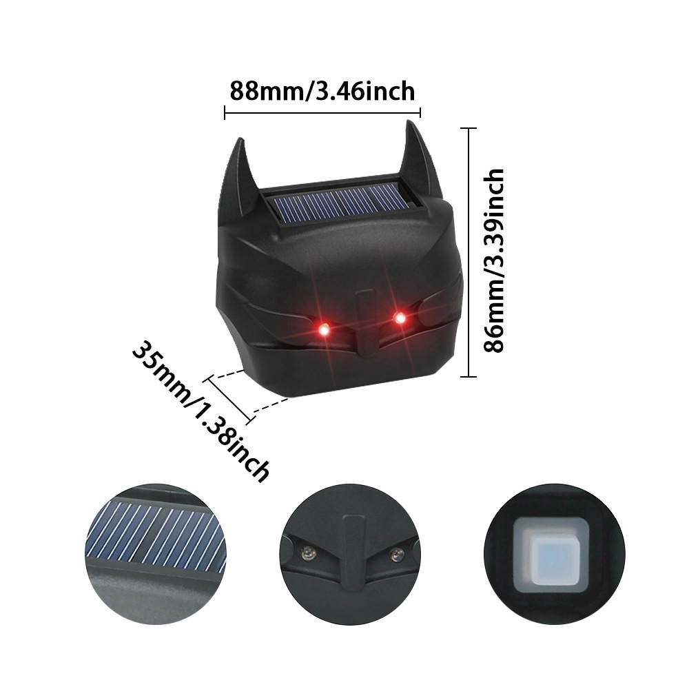 Solar Animal Repeller With Red Led Lights Outdoor Night Guard Animal Predator Repellent For Scares