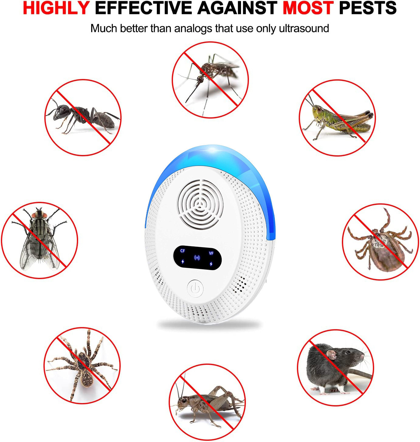 Plug In Ultrasonic Epa Indoor Electronic Pest Mosquito Pest Insect Reject