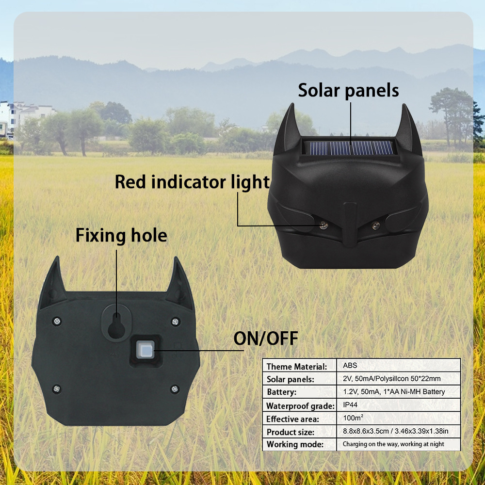 Solar Animal Repeller With Red Led Lights Outdoor Night Guard Animal Predator Repellent For Scares