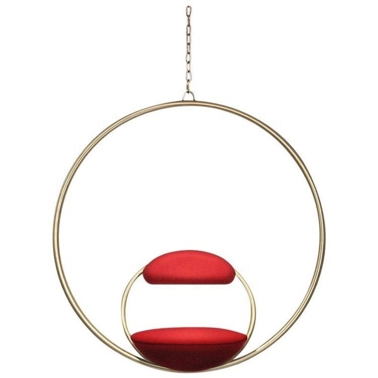 circular hoops Single Seat Gold Stainless Steel Swing Hanging Hoop swing chair