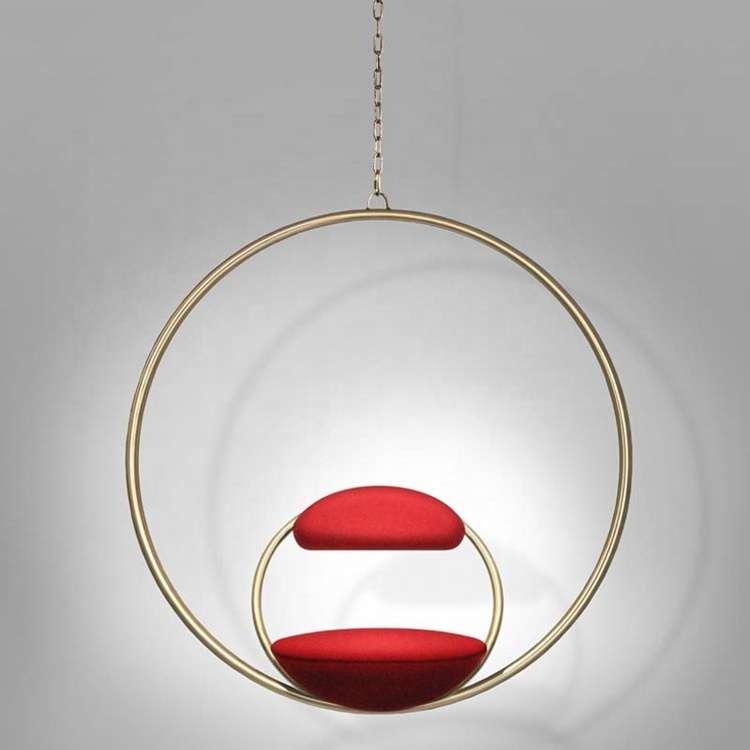 circular hoops Single Seat Gold Stainless Steel Swing Hanging Hoop swing chair