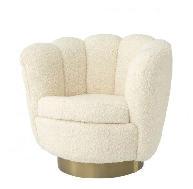 Swivel Barrel Living Room flower Shape Stainless Steel  Velvet leisure chair Single Sofa accent chair