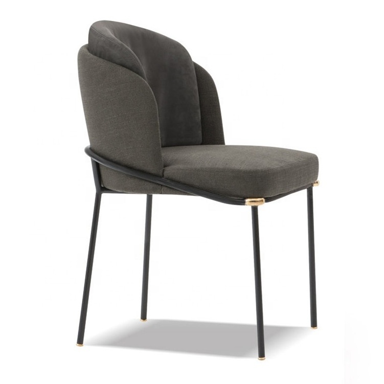 2018 Modern Italian Designer Upholstered Hotel Restaurant Fil Noir Dining Chair for sale